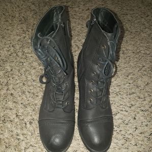 Black Lace Up Boots